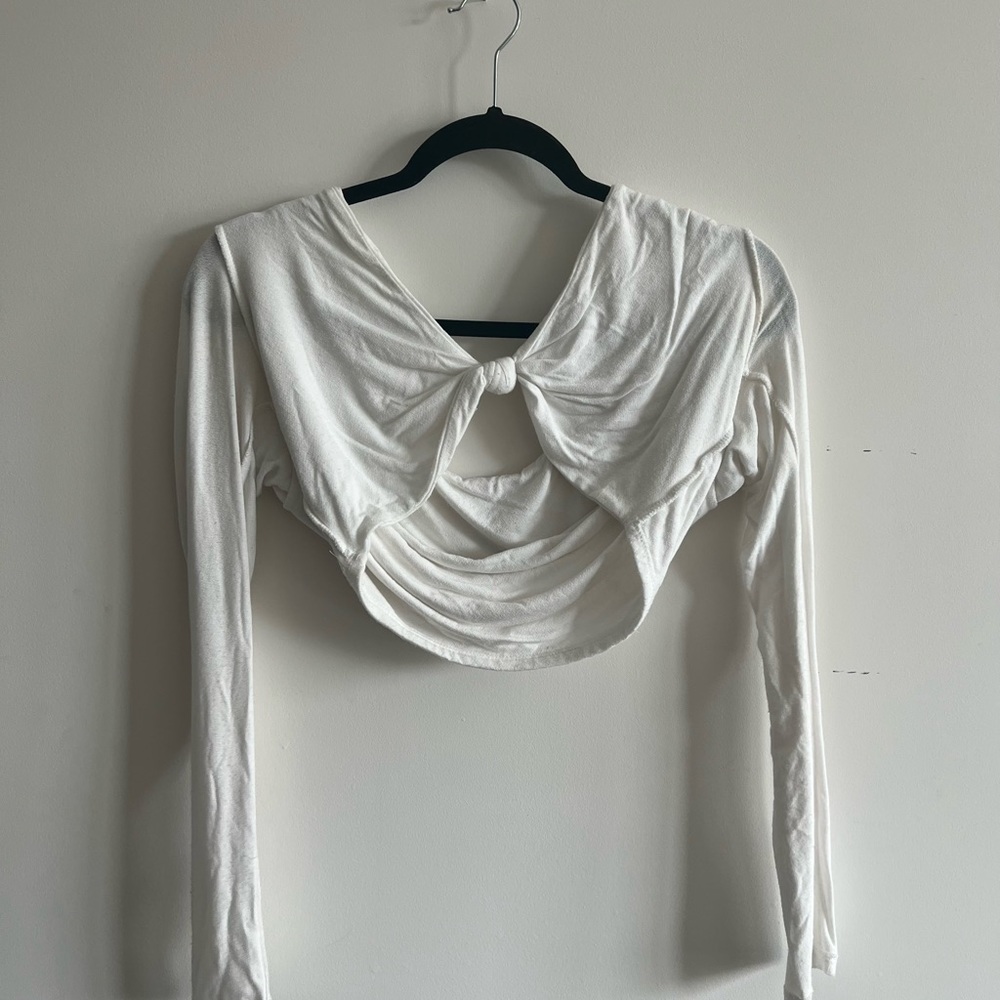 White long sleeve Crop Top